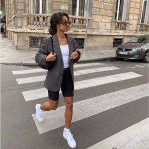 CASUAL CORNER Vintage Grey 2-button‎ Wool/Tweed Blazer Jacket